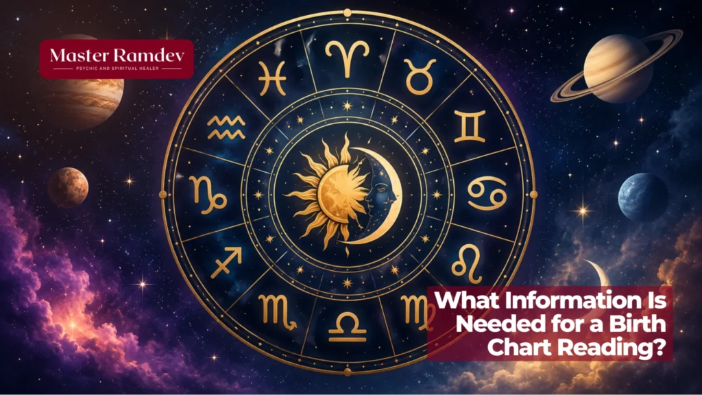 Birth chart reading requiring date, time, and place of birth