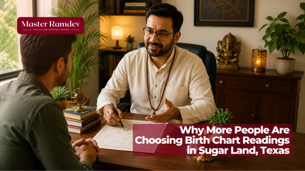 Growing popularity of birth chart readings in Sugar Land, Texas with focus on astrology interpretation.
