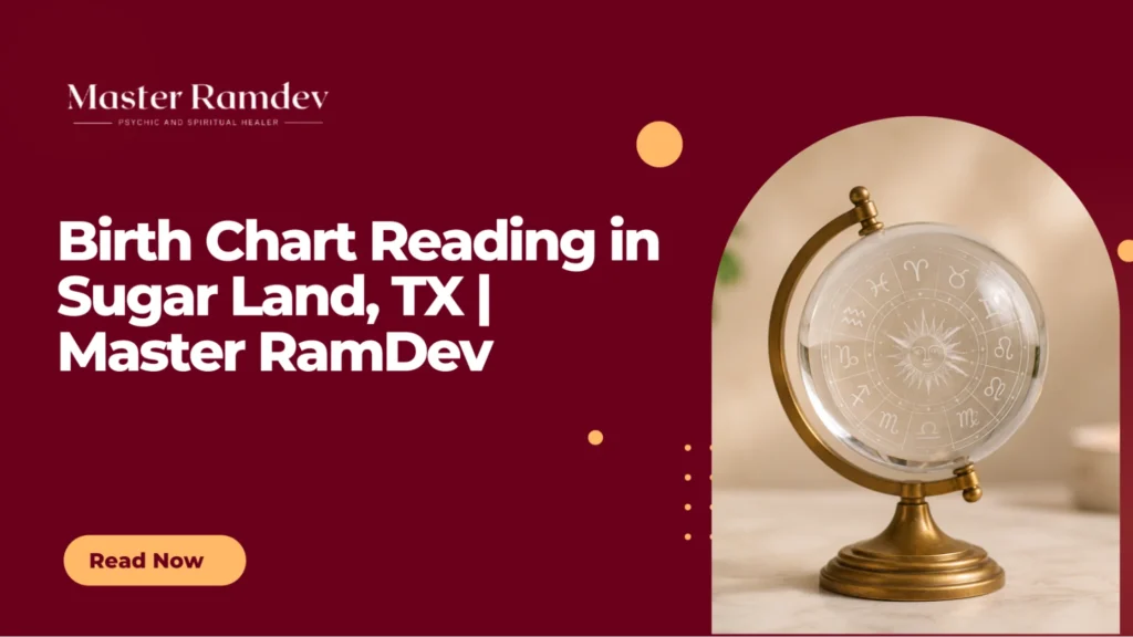 Vedic astrology reading with detailed birth chart analysis in Sugar Land, TX