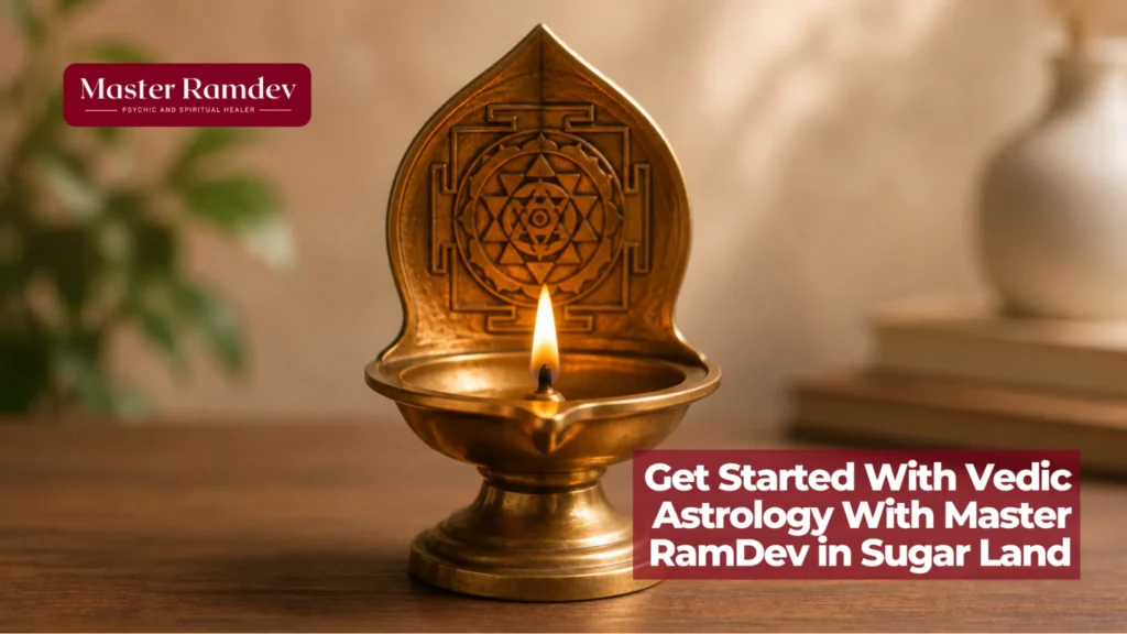 Master RamDev providing a Vedic astrology consultation in Sugar Land