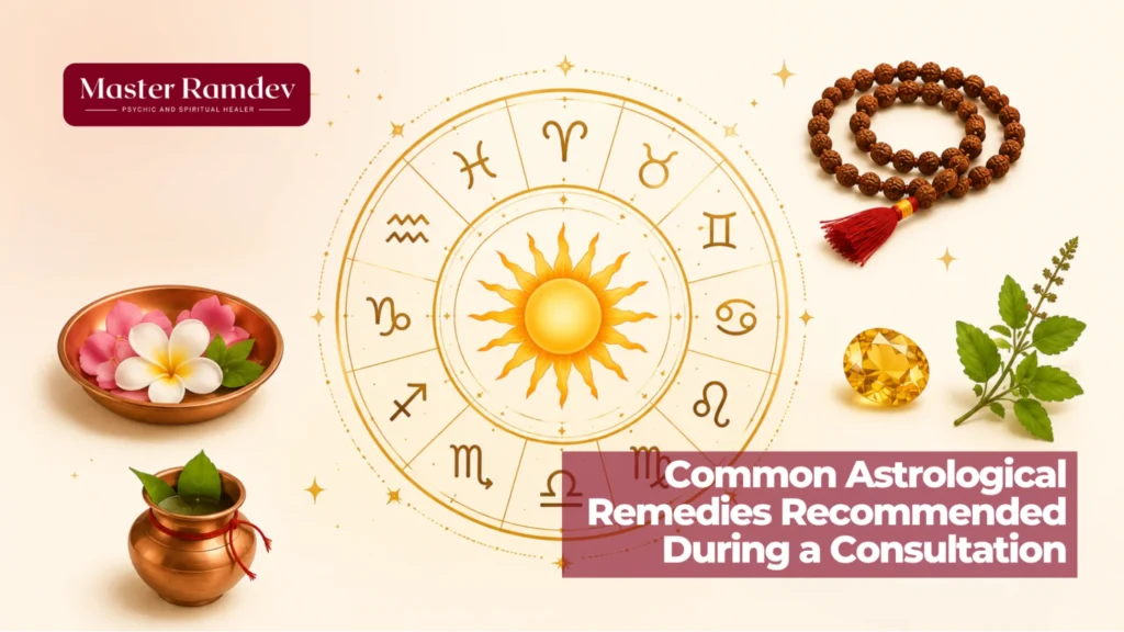 Common astrological remedies recommended during a Vedic astrology consultation in birth chart reading in Sugar Land