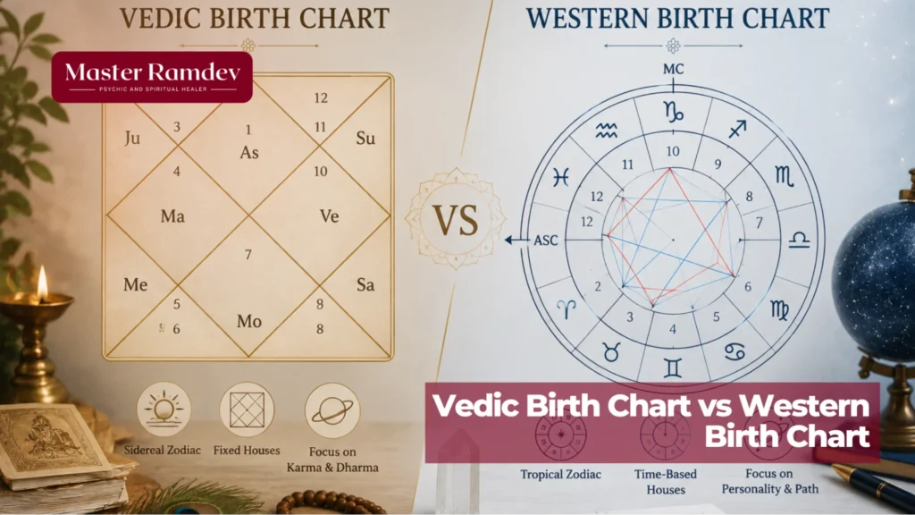 Example showing why zodiac signs can differ in Vedic and Western astrology