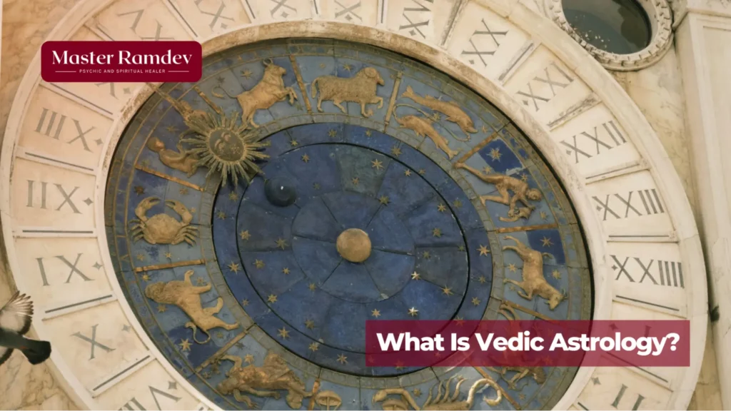 Illustration explaining Vedic astrology principles and personalized readings in Sugar Land, TX