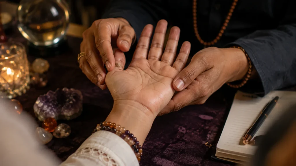 Major palm lines including the heart line, head line, and life line explained through palm reading